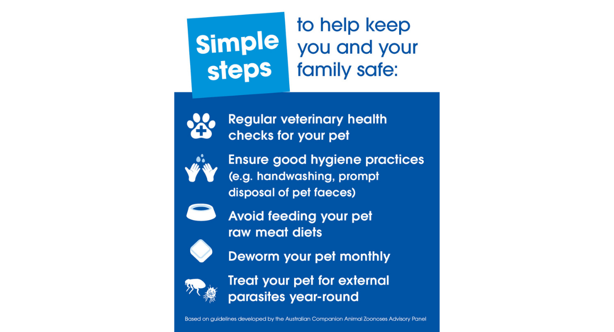 A poster reading "Simple steps to help keep you and your family safe."