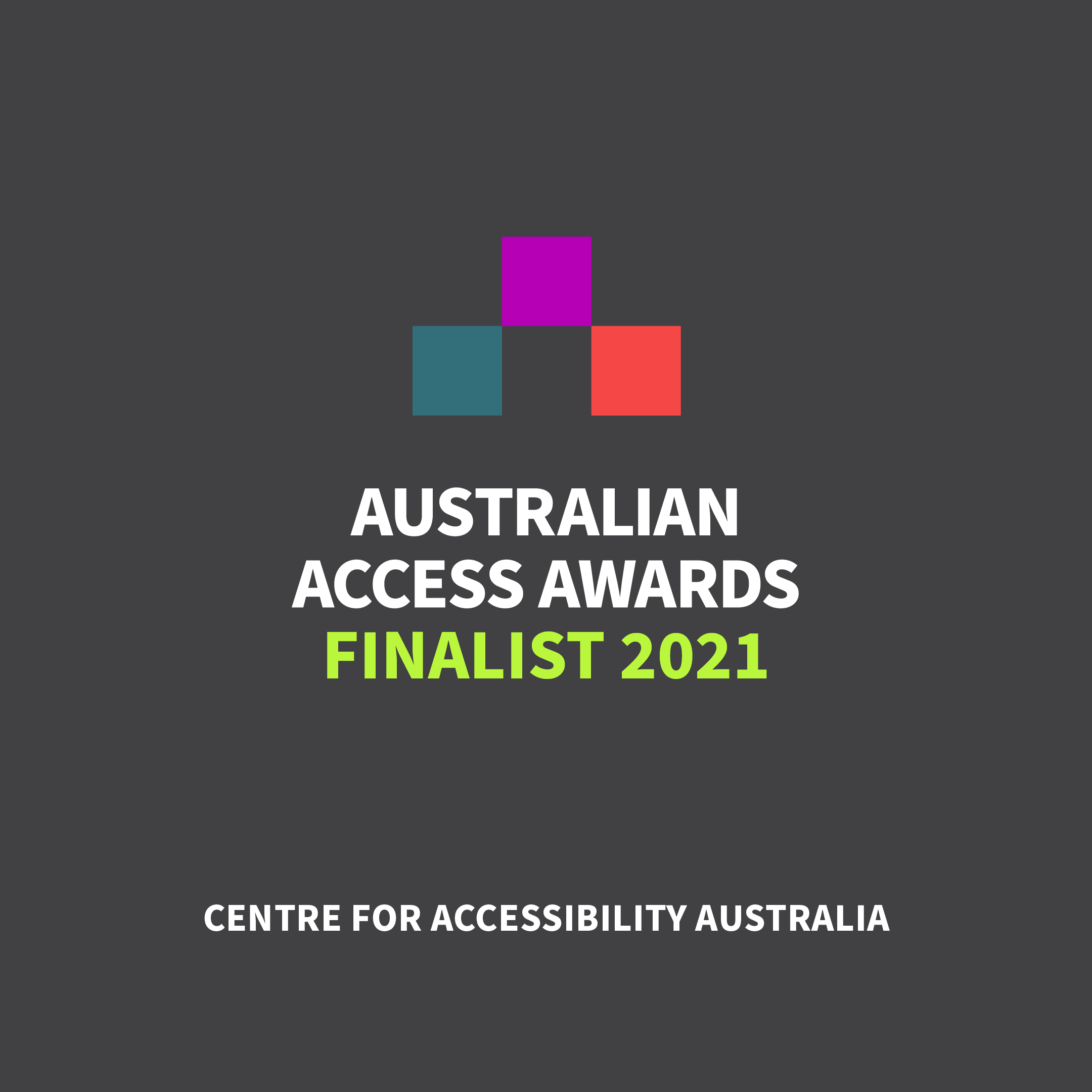 Australian access awards finalist badge