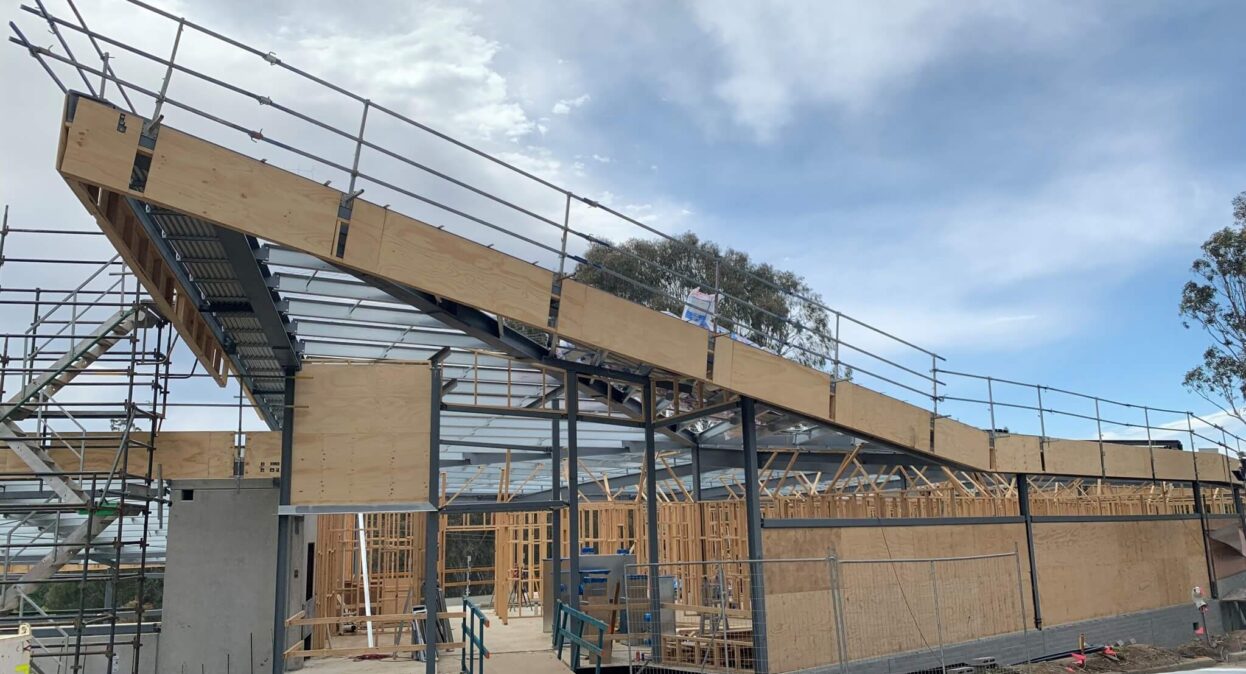 Construction at new Guide Dogs Victoria campus.
