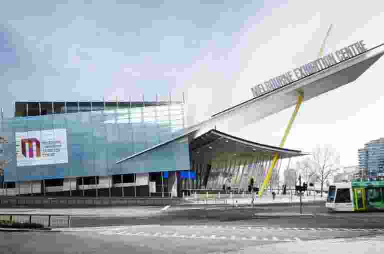 Exterior shot of the Melbourne Convention Exhibition Centre