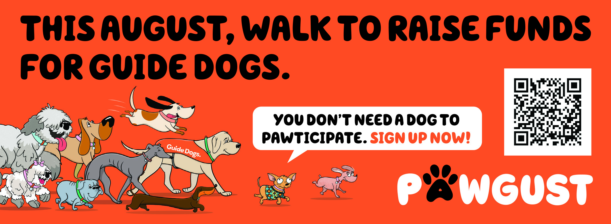 The ads for Pawgust and has QR code on it for people to scan