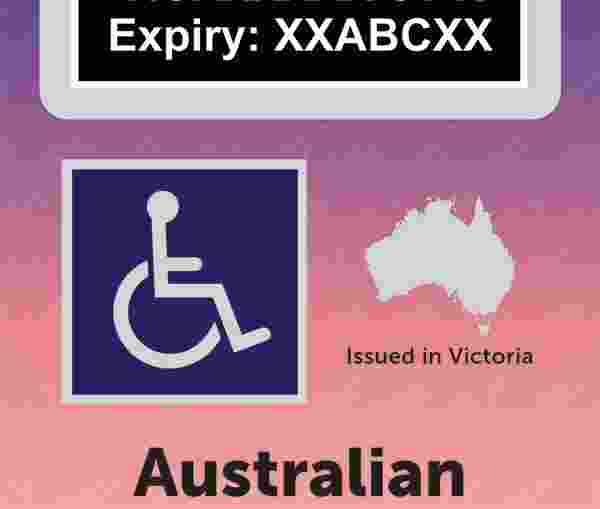 An accessible parking permit with the international symbol of access.