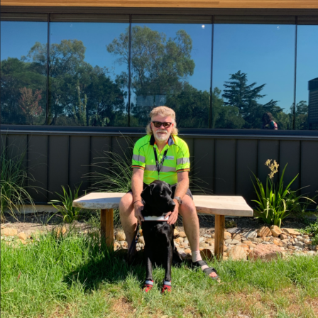 David meets fourth Guide Dog Lenny