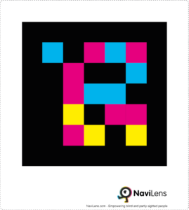 An example of a NaviLens colourful smart code.
