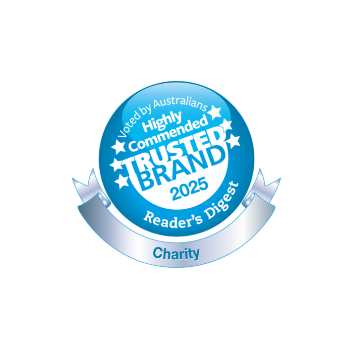 Reader's Digest Highly Commended Trusted Brand 2025 Charity badge