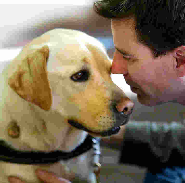 Client Peter with Guide Dog Gary