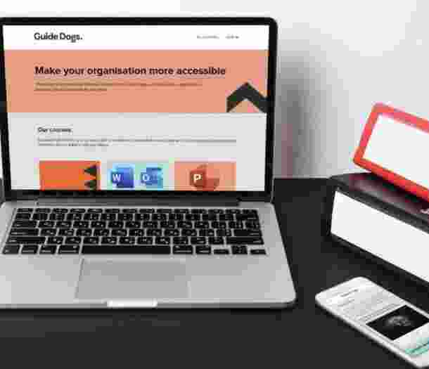 A laptop open to a webpage reading 'Make your organisation more accessible'