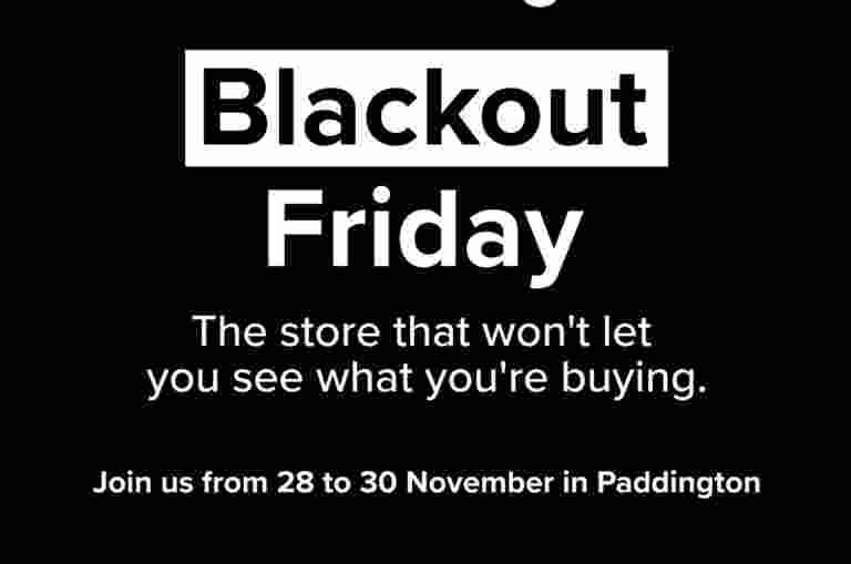 Text reads Guide Dogs Blackout Friday
