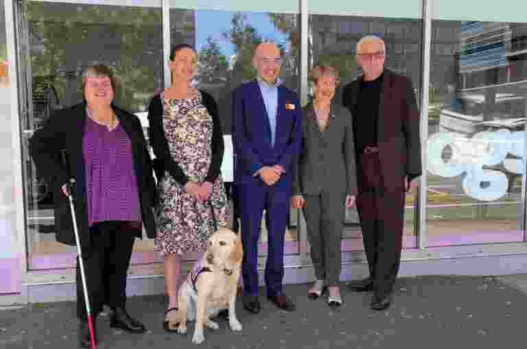 A group of people outside the Newcastle office