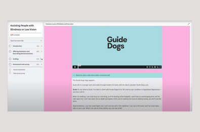 Take the 'Assisting people with blindness or low vision’ e-learning module. 