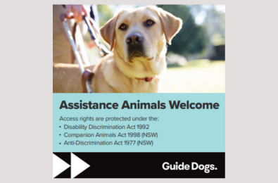 Display an 'Assistance animals welcome sticker.’ 
