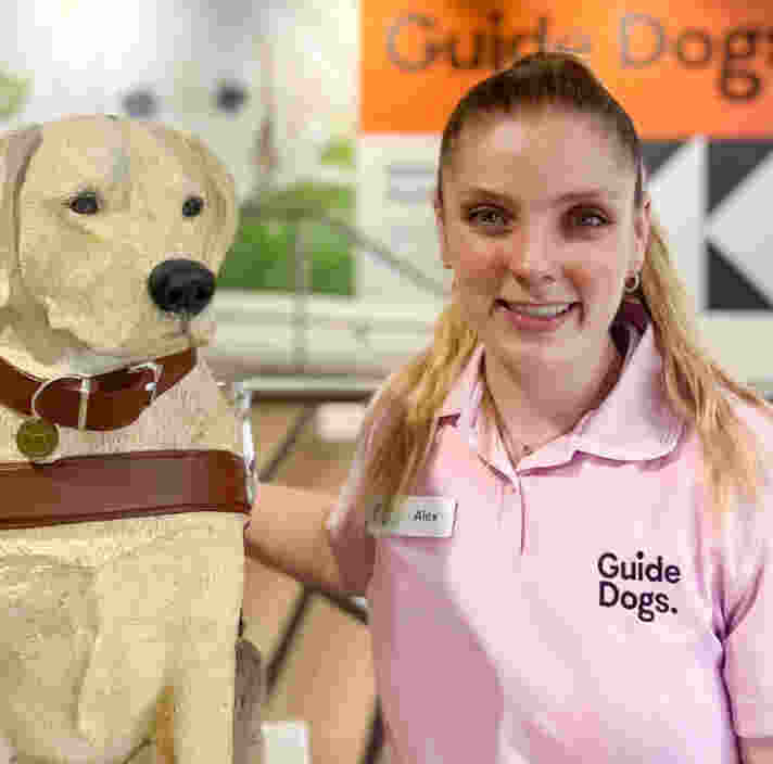 Alex Murphy with a donation dog.