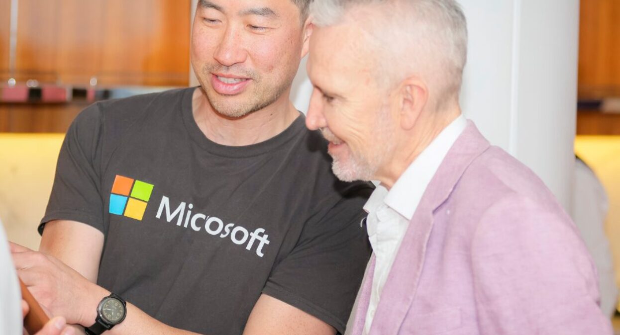 Microsoft team member and Chief Executive Officer Dale Cleaver talking.