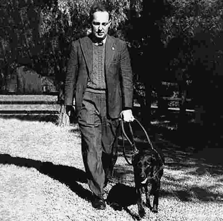 Arnold cook with Guide Dog Dreena.