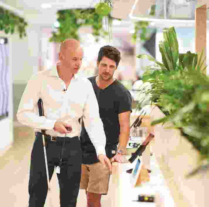 Ben Moxey at the Assistive Tech Desk.