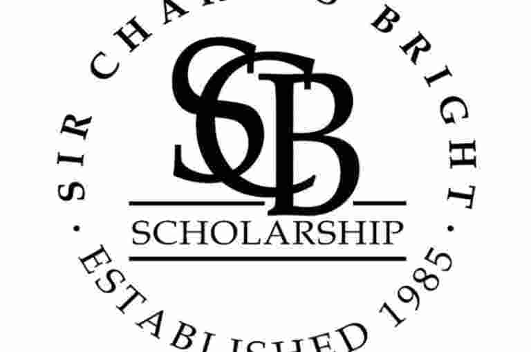 The Sir Charles Bright Scholarship logo on a white background