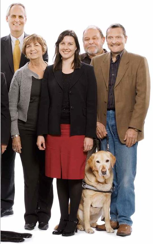 Bruce Ind with Guide Dog Keeley and other Guide Dogs SA/T Board Members