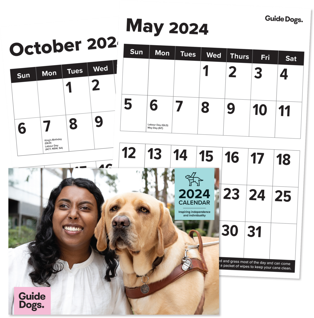 2024 Large Print Calendar Guide Dogs SA/NT