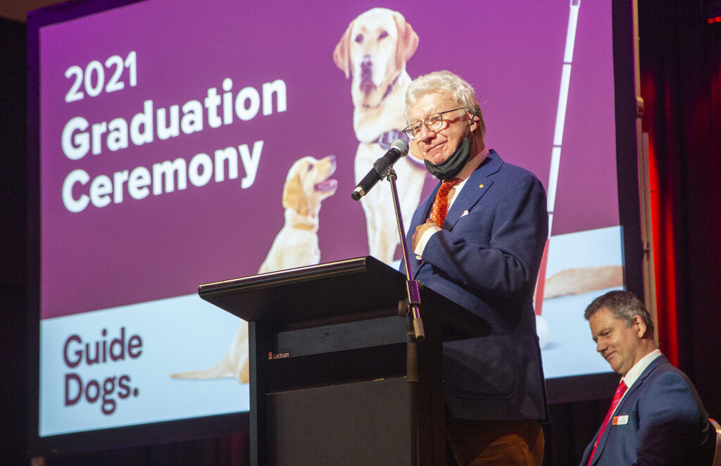 Former Governor of Queensland, Honourable Paul de Jersey AC CVO, making a speech at the Graduation.