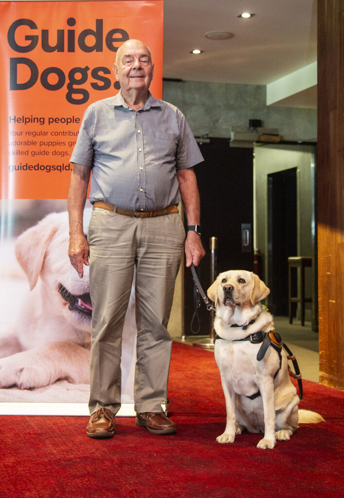 Arthur Whitney and Guide Dog Honnie.