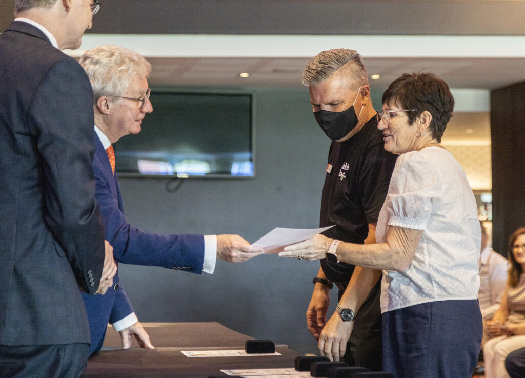 Kathy House, Jeremy Hill and the former Governor of Queensland, His Excellency the Honourable Paul de Jersey AC CVO.