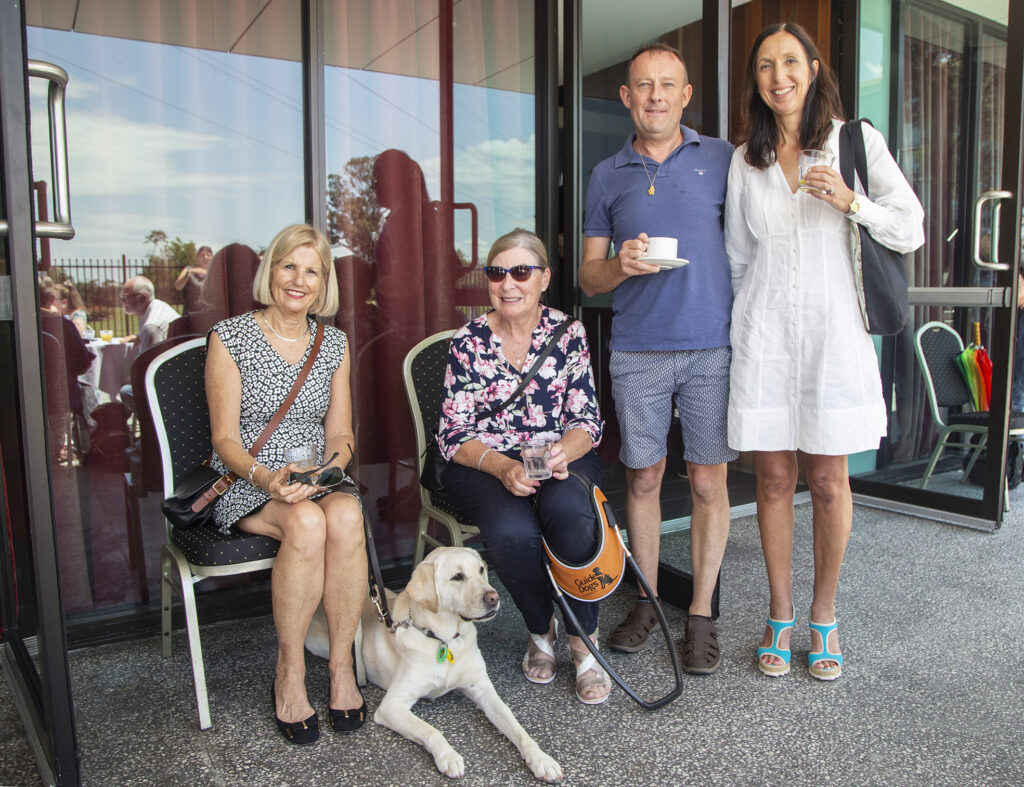 Roslyn Gerritsen, Anne-Marie Caulton and Guide Dog Lucky.