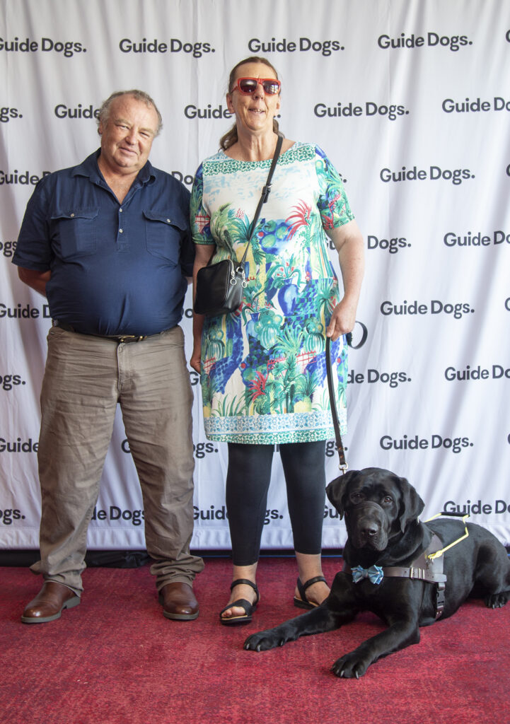 Julianne Dickinson, Guide Dog Granger and friend Bruce.