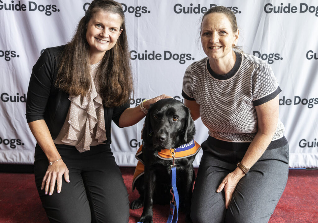 Nicole Davidson, Hazel Hobbs and Trainee Support Dog Kobe.