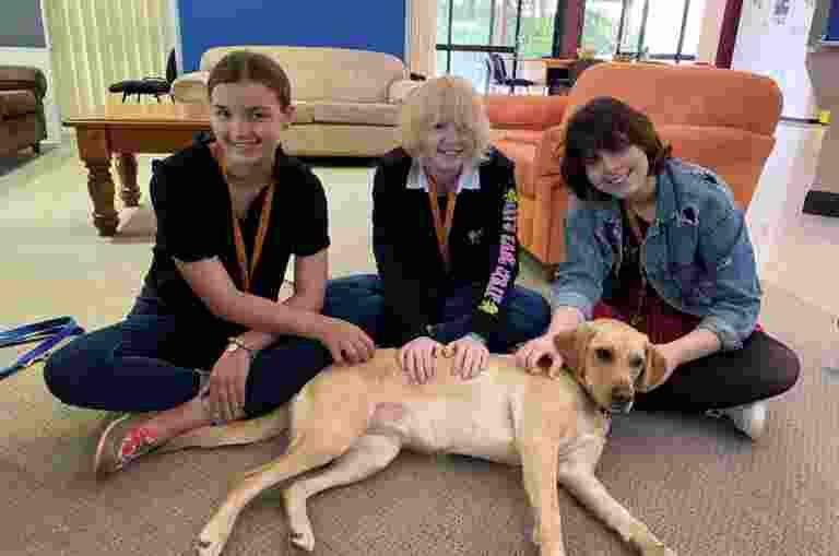 Three teens at camp