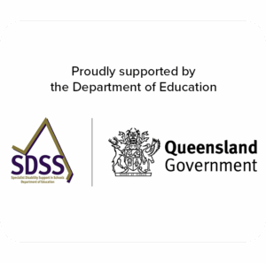 Text reads: "Proudly supported by the Department of Education." The SDSS and Queensland Government logos are side by side below the text.
